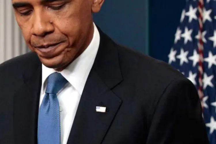 Barack Obama durante uma conferência em Washington: refém do acirramento das disputas ideológicas entre democratas e republicanos (Chip Somodevilla/Getty Images)