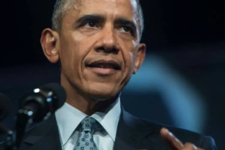 
	O presidente americano, Barack Obama: &quot;n&atilde;o vamos fazer uma invas&atilde;o ao estilo do Iraque no Iraque ou S&iacute;ria&quot;
 (Nicholas Kamm/AFP)