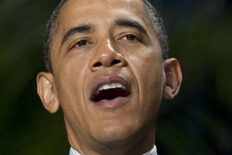 O presidente americano, Barack Obama, canta "Amazing Grace": a campanha republicana contra-atacou rapidamente
 (Saul Loeb/AFP)