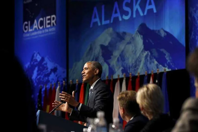 
	O presidente dos Estados Unidos, Barack Obama em confer&ecirc;ncia no Estado do Alasca
 (REUTERS/Jonathan Ernst)