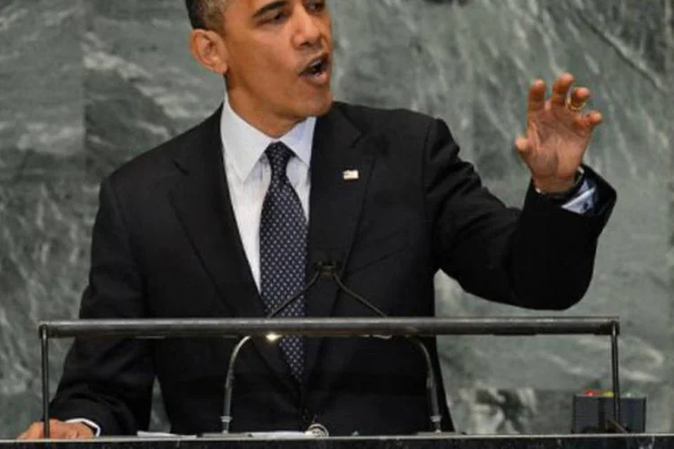 
	Obama&nbsp;discursa na 67&ordf; Assembleia Geral da ONU em Nova York
 (Emmanuel Dunand/AFP)