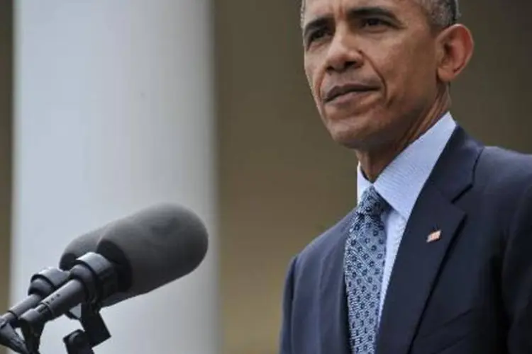 O presidente Barack Obama durante discurso na Casa Branca (Nicholas Kamm/AFP)
