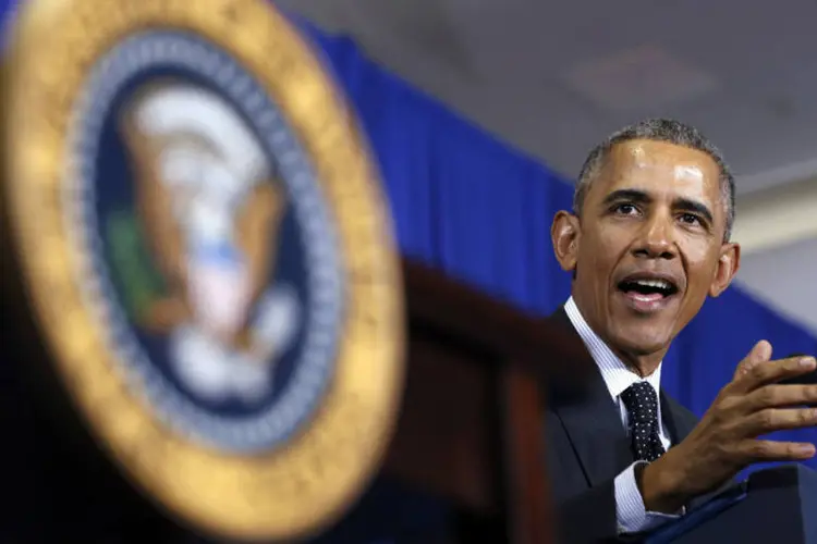 
	Barack Obama: &quot;hoje, os Estados Unidos, junto aos nossos aliados e parceiros, alcan&ccedil;aram um entendimento hist&oacute;rico com o Ir&atilde;&quot;
 (Kevin Lamarque/Reuters)