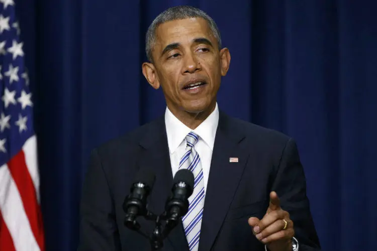 Barack Obama, presidente americano, em discurso: cargo estará ocupado por Rashad Hussain, um ex-assessor de Obama (Kevin Lamarque/Reuters)