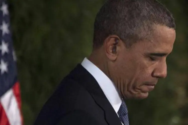 
	Barack Obama:&nbsp;segundo tradu&ccedil;&atilde;o da mensagem, KCNA cometeu s&eacute;rie de insultos racistas a Obama, descrito como um &quot;mesti&ccedil;o de sangue impuro&quot; que tem &quot;a silhueta de um macaco&quot;
 (Jim Watson/AFP)