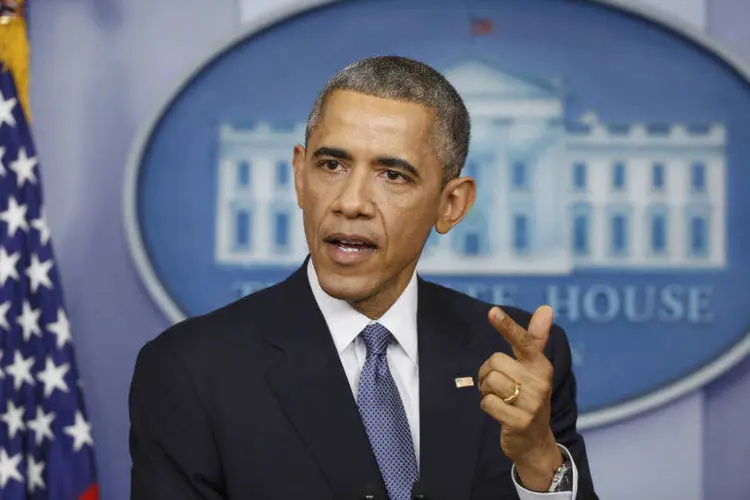 
	Barack Obama, presidente dos EUA: Obama tamb&eacute;m afirmou que os Estados Unidos v&atilde;o trabalhar com eles para combater os extremistas violentos
 (Larry Downing/Reuters)