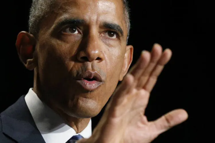O presidente americano, Barack Obama, discursa (Kevin Lamarque/Reuters)