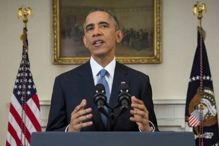 
	Presidente dos EUA Barack Obama faz declara&ccedil;&atilde;o sobre Cuba na Casa Branca
 (Doug Mills/Reuters)