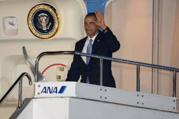 
	O presidente Barack Obama: visita de Obama &agrave; Pol&ocirc;nia acontece no momento em que Washington tenta refor&ccedil;ar o apoio a seus aliados em plena crise ucraniana
 (Toru Yamanaka/AFP)