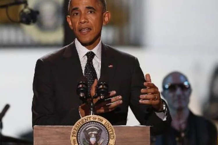 
	Barack Obama: Estados Unidos continuam a ter um conflito mais amplo com a Coreia do Norte apesar do que Obama chamou de &quot;pequenos gestos&quot;
 (Yuri Gripas/AFP)