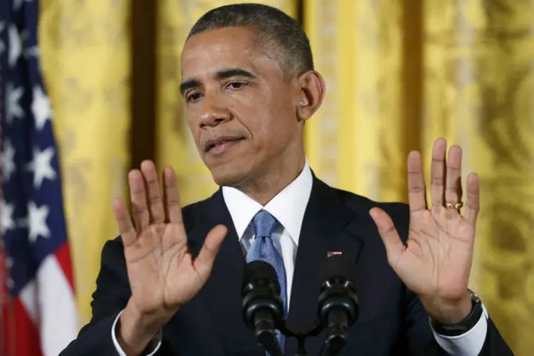 
	Obama: presidente falou sobre avan&ccedil;os da opera&ccedil;&atilde;o &quot;Determina&ccedil;&atilde;o Inerente&quot;, contra o Estado Isl&acirc;mico
 (Larry Downing/Reuters)