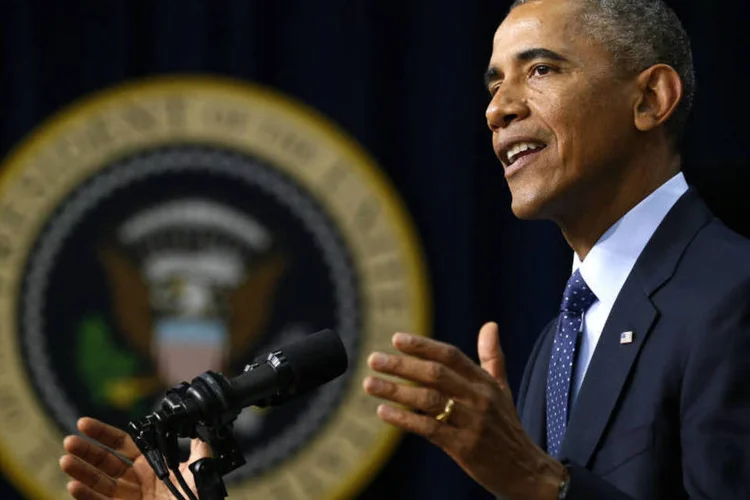 
	Obama: &quot;eu vou ser claro: as for&ccedil;as norte-americanos que est&atilde;o sendo enviadas ao Iraque n&atilde;o t&ecirc;m e n&atilde;o ter&atilde;o uma miss&atilde;o de combate&quot;, afirmou o presidente
 (Kevin Lamarque/Reuters)