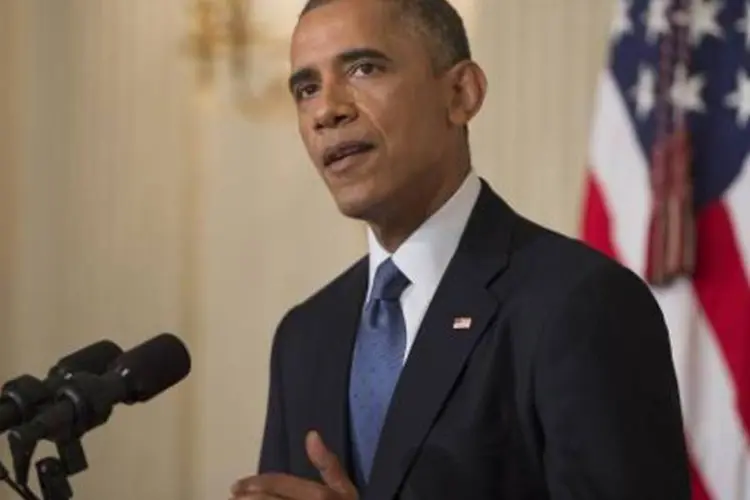 O presidente americano, Barack Obama, fala sobre a situação do Iraque, na Casa Branca, em Washington (Saul Loeb/AFP)