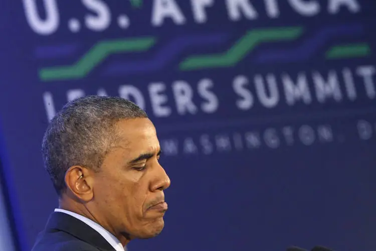 Barack Obama participa de uma cúpula com 42 líderes africanos, em Washington (Jonathan Ernst/Reuters)
