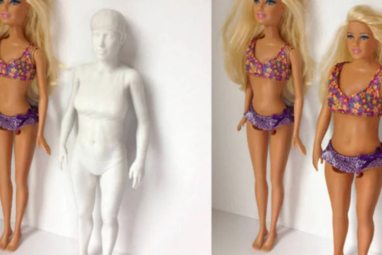 Barbie original e versão de Nickolay Lamm (Nickolay Lamm/Reprodução)