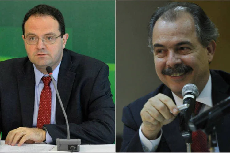O futuro ministro do Planejamento, Nelson Barbosa (e) o ministro da Casa Civil, Aloizio Mercadante (Wilson Dias/ABr-Valter Campanato/ABr)