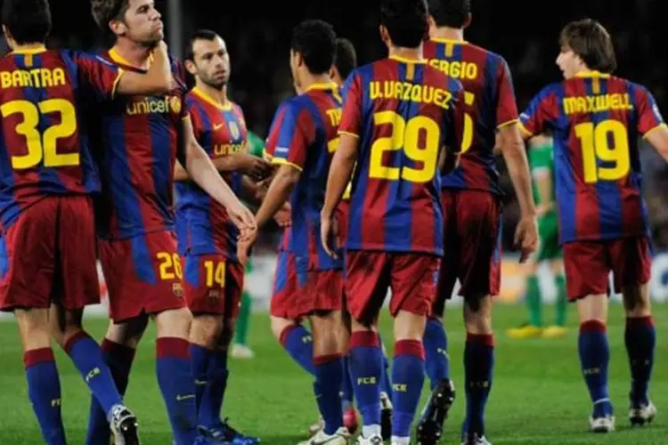 Jogadores do Barcelona: campanha com Messi vai pedir ajuda aos fãs no Facebook (David Ramos/Getty Images)