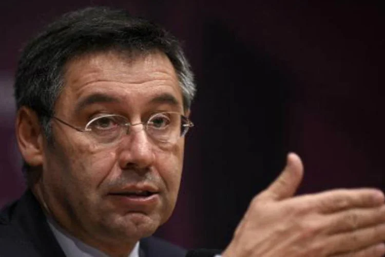 O presidente do FC Barcelona, Josep Maria Bartomeu: Bartomeu pode ter cometido uma fraude de 2,845 milhões de euros (Lluis Gene/AFP)