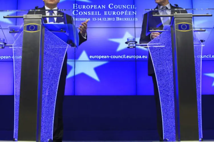 José Manuel Barroso e Herman Von Rompuy: Barroso afirmou que quando é questionado "se o euro vai sobreviver, ele responde que confia " na superação das dificuldades" (REUTERS)