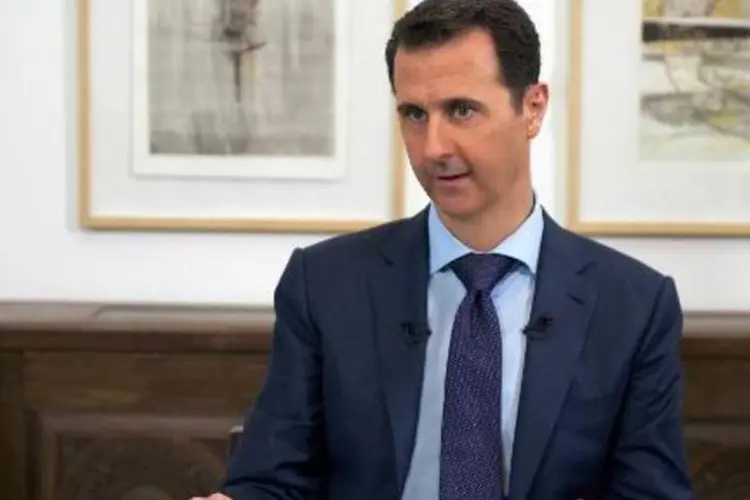 O presidente sírio Bashar al-Assad durante entrevista em Damasco (AFP)