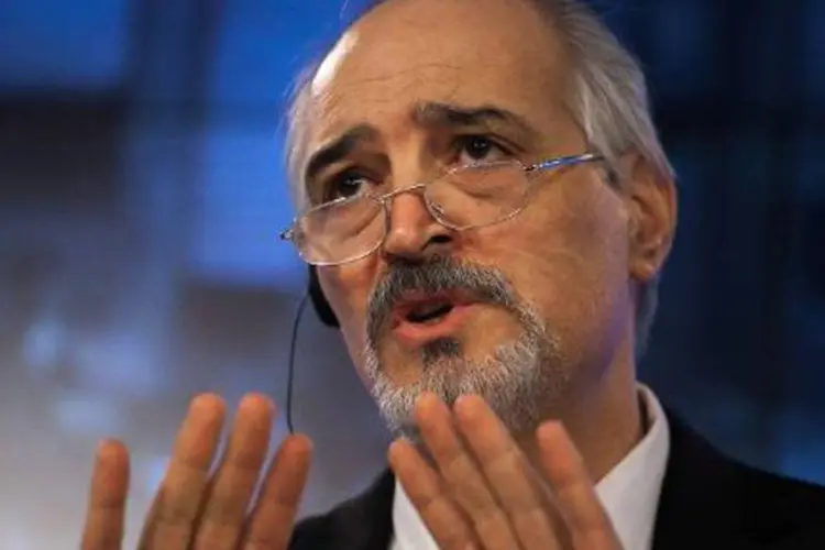 Bashar al Jaafari, embaixador da Síria na ONU, durante negociações em Moscou (Philipp Kireev/AFP)