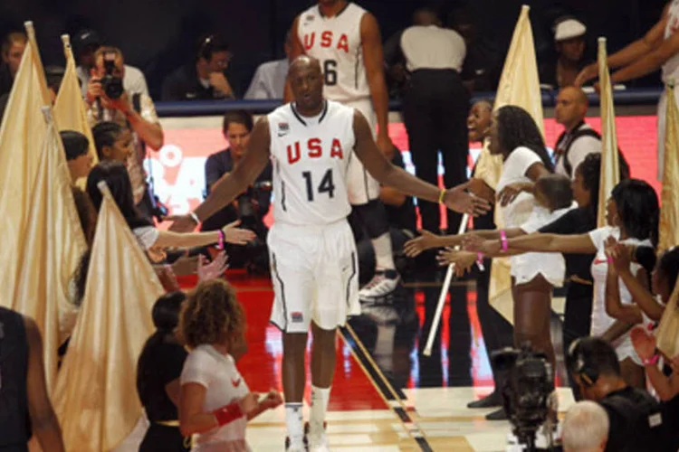 Apresentação da seleção de basquete dos EUA, formada pelas maiores estrelas da NBA