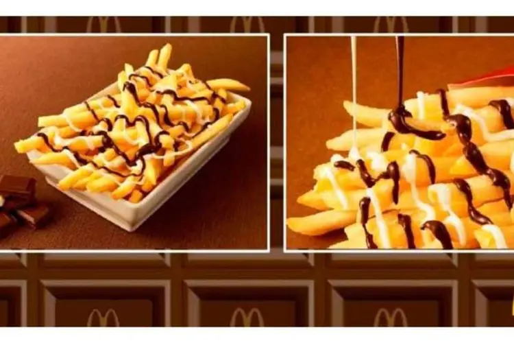 
	Batatas fritas com chocolate: produto j&aacute; come&ccedil;ou a fazer bastante barulho
 (Divulgação/McDonalds)