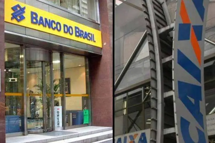 Banco do Brasil e Caixa Econômica Federal têm operações para pessoas físicas com classificação de risco pior que nos concorrentes privados (Montagem Divulgação/BB e Lia Lubambo/EXAME)