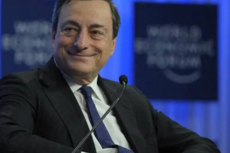O presidente do BCE, Mario Draghi: "não há deflação na zona euro", declarou (Eric Piermont/AFP)
