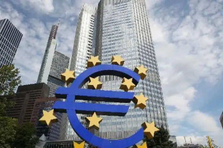 sede do Banco Central Europeu, em Frankfurt, Alemanha: banco assumiu o controle bancário da zona do euro (Daniel Roland/AFP)