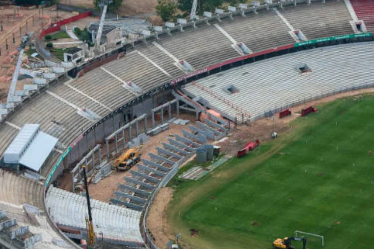 
	Obras: no que se refere a empreendimentos conclu&iacute;dos, o programa desembolsou 46,4% do previsto para o per&iacute;odo
 (Gabriel Heusi/Portal da Copa/ME)