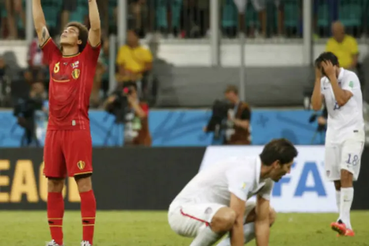 
	Jogador belga celebra vit&oacute;ria contra Estados Unidos na Copa do Mundo
 (REUTERS/Yves Herman)