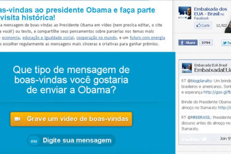Obama visitará também Chile e El Salvador. Site promete dar iPad para brasileiro que fizer melhor mensagem ao dirigente americano (Divulgação)