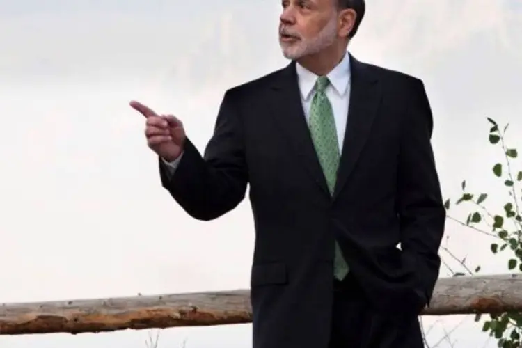 
	Ben Bernanke, presidente do Fed, em Jackson Hole
 (David Stubbs/Reuters)