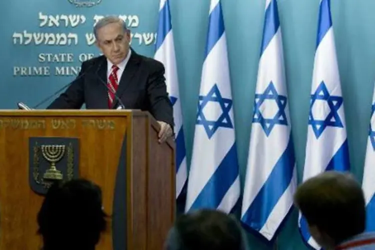 O primeiro-ministro israelense, Benjamin Netanyahu: governo de Israel se diz pronto a aceitar prorrogação de cessar-fogo em Gaza (Jim Hollander/AFP)