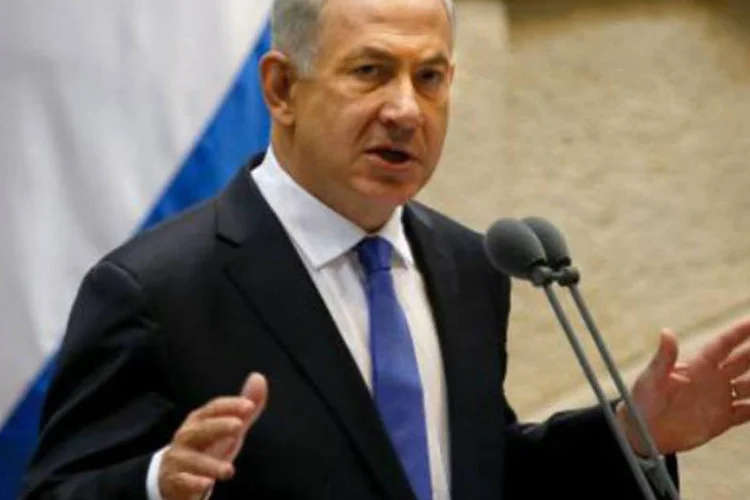 
	Benjamin Netanyahu: primeiro-ministro israelense discursa durante a abertura do parlamento do pa&iacute;s, em Jerusal&eacute;m
 (AFP)