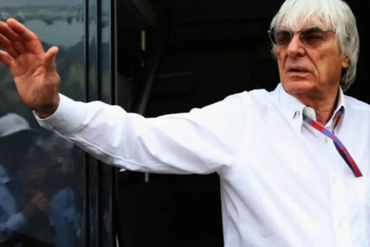 Bernie Ecclestone, da Formula One Management: O "chefão" da Fórmula 1, queria acabar com a ligação com o parceiro alemão, já que "se sentia acossado pelos bancos" (Getty Images)