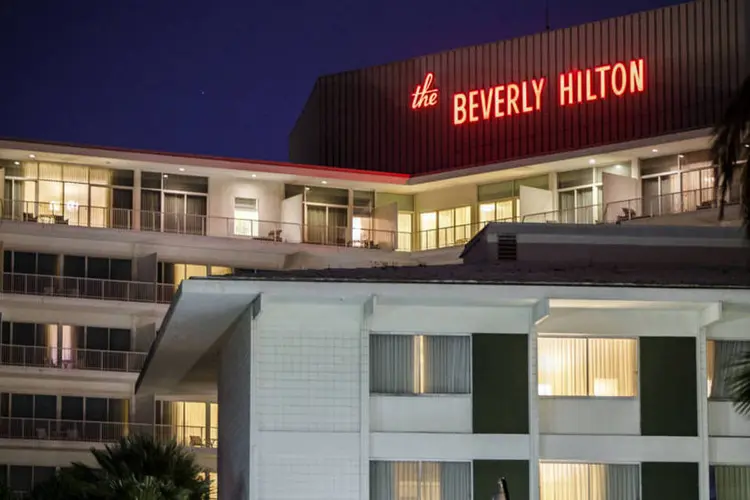 
	Beverly Hilton: beverly Hills, sede de algumas das propriedades mais caras dos EUA, est&aacute; se transformando no local de uma batalha cara por im&oacute;veis
 (Patrick T. Fallon/Bloomberg)