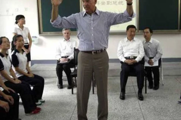 "A liberdade libera o pleno potencial de um povo", disse Joe Biden, na China (Ng Han Guan/AFP)