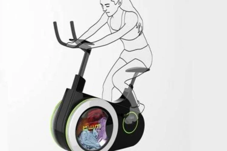 
	Apelidada de &quot;Biwa&quot;, a bicicleta promete girar o compartimento da lava-roupas conforme a pessoa pedala
 (Divulgação/BWM)