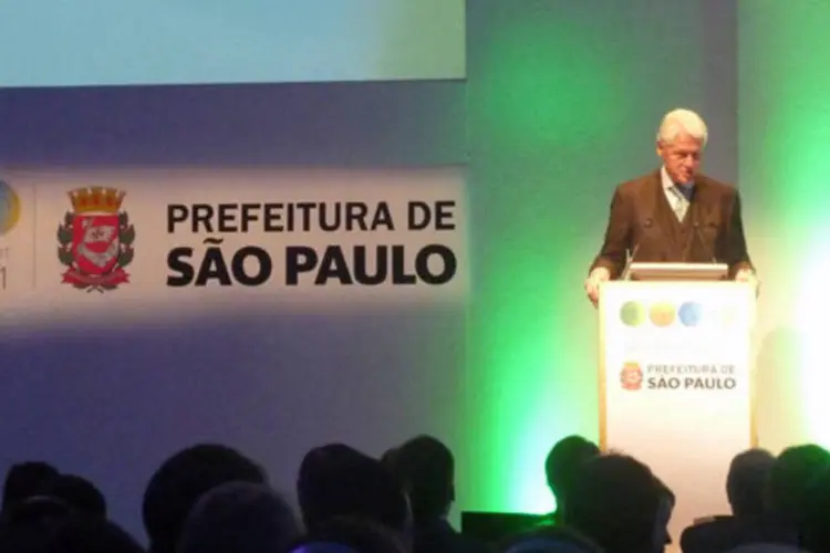 Bill Clinton no evento C40 Summit, que acontece entre hoje e amanhã em São Paulo. (Vanessa Barbosa)