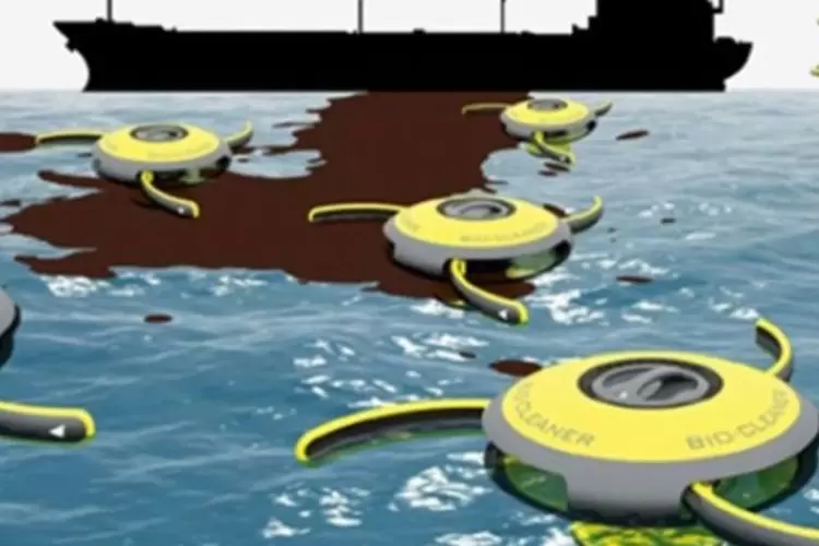 O sistema é composto por um robô amarelo que tem três braços, além de uma bomba embutida (Divulgação)
