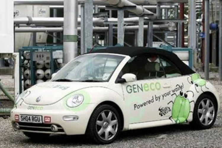 Bio Bug, o New Beetle adaptado para funcionar com metano gerado a partir das descargas. (.)