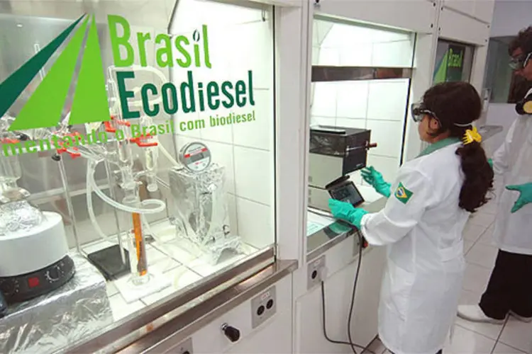 Laboratório da Brasil Ecodiesel, produção de biodiesel.  (.)