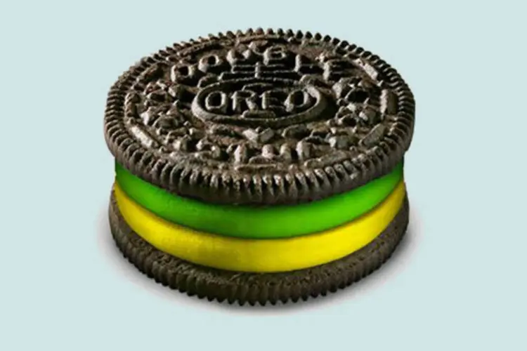 Biscoito Oreo com recheio verde e amarelo: retorno ao Brasil (Reprodução)