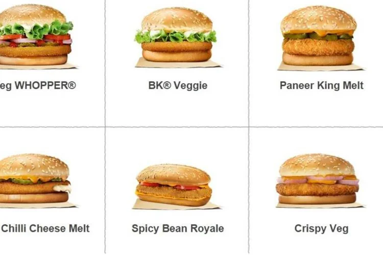 Hamburgueres vegetarianos do Burger King na Índia (Divulgação)