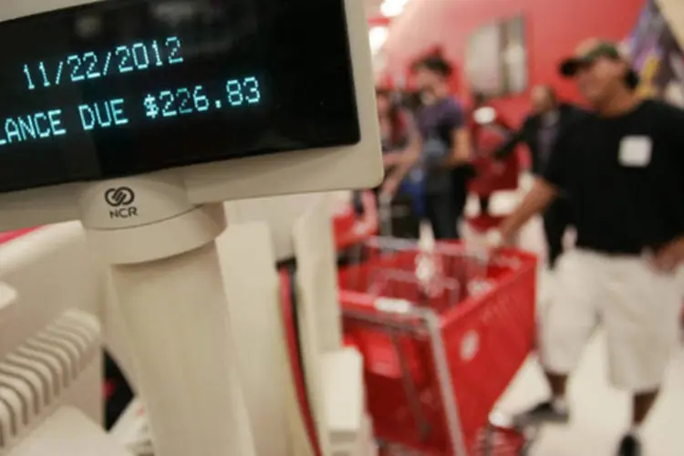 Máquina registradora realizando uma cobrança do Black Friday, nos Estados Unidos (Jonathan Alcorn/Reuters)