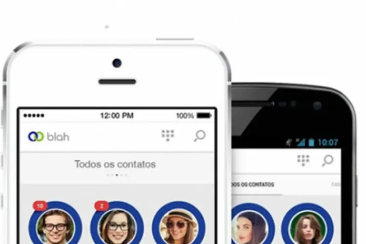 App Blah, da Tim: programa irá utilizar cores diferentes para identificar se o contato utiliza o aplicativo, se é cliente da Tim ou ambos (Divulgação/TIM)