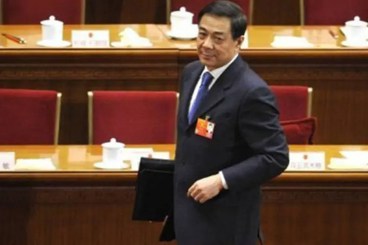 Bo Xilai no Congresso Nacional do Povo, em Pequim: mais de 500 signatários consideram "chocante" que os direitos fundamentais de Bo Xilai tenham sido "violados"
 (Liu Jin/AFP)