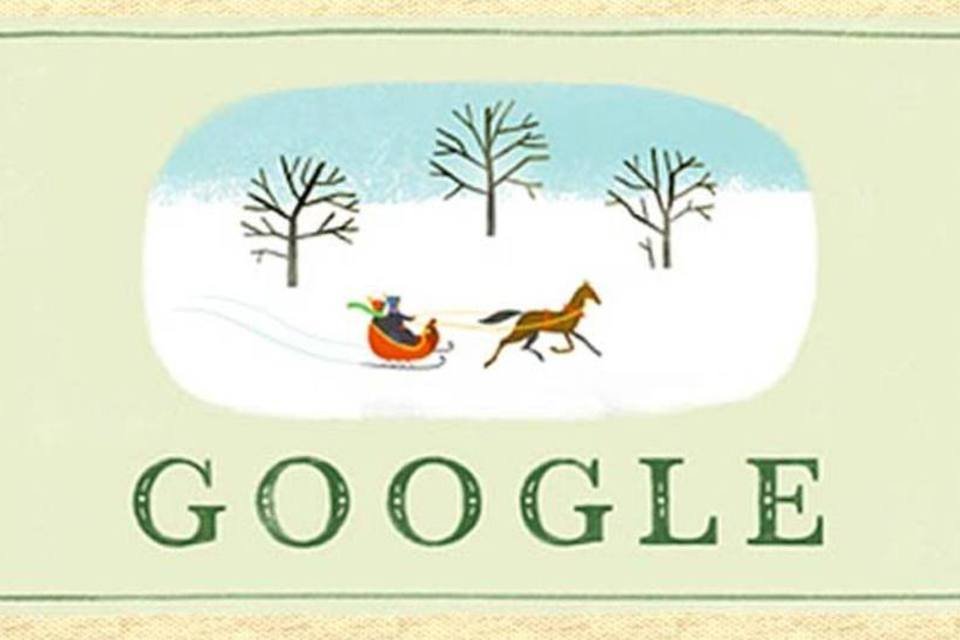 Boas festas: o logotipo do Google virou cartão de Natal hoje (Reprodução de EXAME.com)